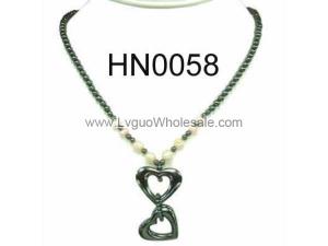 Assorted Colored Semi precious Stone Beads Hematite Beads Stone Chain Choker Fashion Women Necklace